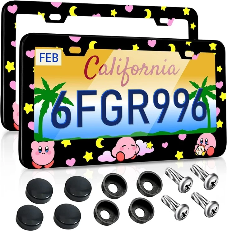 Cartoon Decorative Anime Plastic Plate Holder Custom License Plate Frames